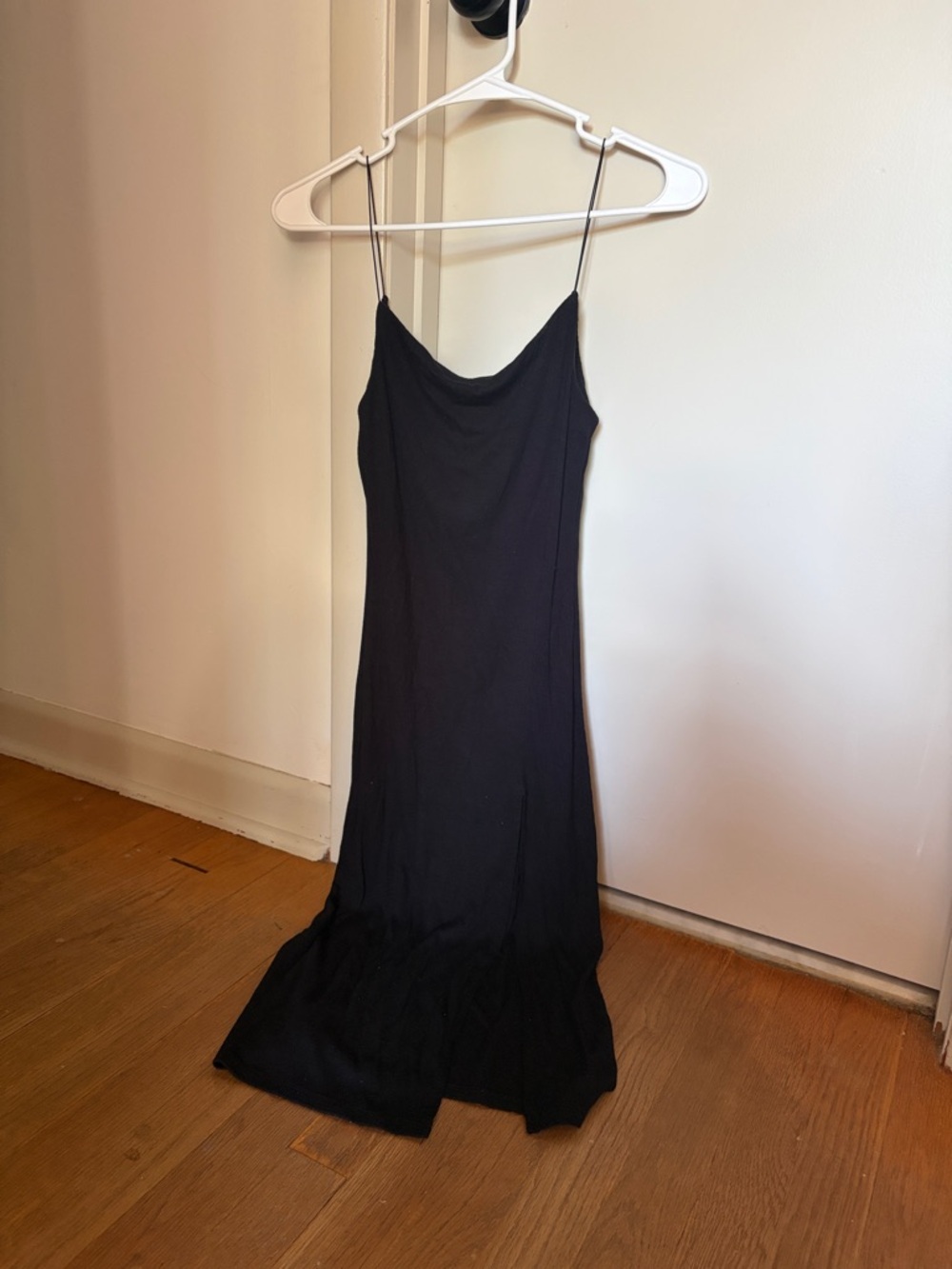 Black Slip Dress with Spaghetti Straps